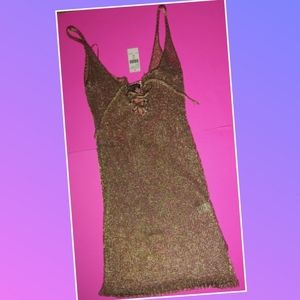 Nwt!! Fashion nova gold summer dress wear